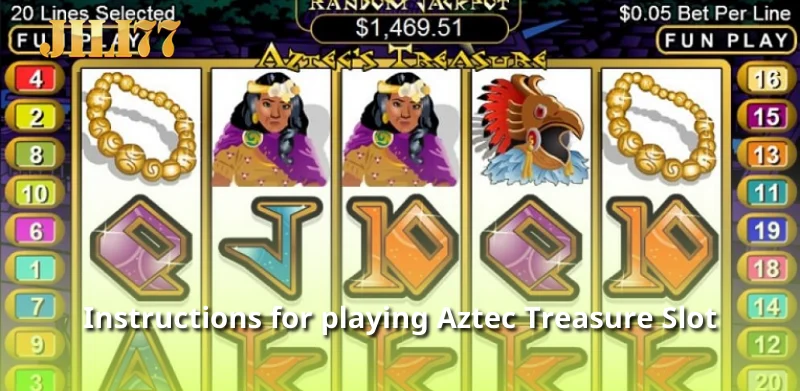 Instructions for playing Aztec Treasure Slot